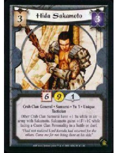 Hida Sakamoto FOIL  - Crab Clan General * Samurai * Yu 3 * Tactician * Unique Other Crab Clan Samurai gain +1 Yu while in an arm