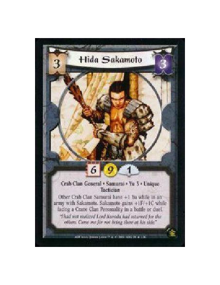 Hida Sakamoto FOIL  - Crab Clan General * Samurai * Yu 3 * Tactician * Unique Other Crab Clan Samurai gain +1 Yu while in an arm