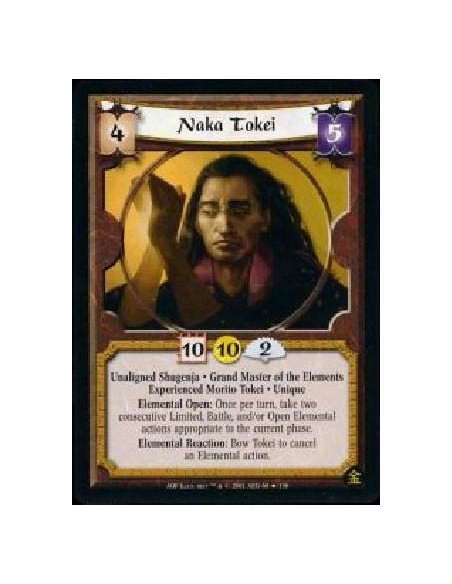 Naka Tokei Exp FOIL  - Unaligned Shugenja * Grand Master of the Elements * Experienced Morito Tokei * Unique Elemental Open: Onc
