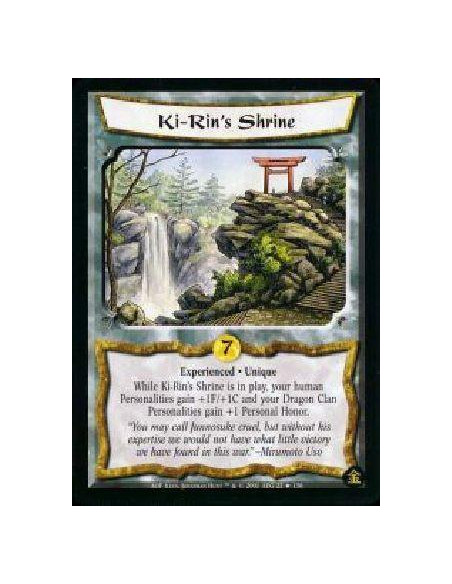Ki-Rin's Shrine Exp  - Experienced . Unique While Ki-Rin's Shrine is in play, your Human Personalities gain +1F/+1C and your Dra