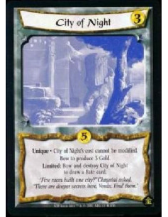 City of Night FOIL  - Unique * City of Night's cost cannot be modified. Bow the City of Night to produce 3 Gold. Limited: Bow an