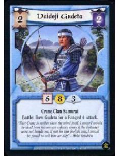 Daidoji Gudeta  - Crane Clan Samurai Battle: Bow Gudeta for a Ranged 4 Attack.