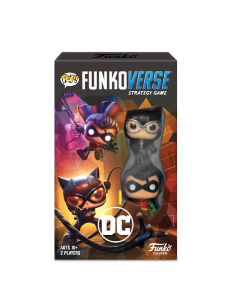 Juego de estrategia Pop Funkoverse Catwoman y Robin DC. Funkoverse
