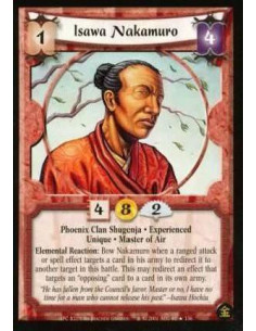 Isawa Nakamuro Exp FOIL  - Phoenix Clan Shugenja. Experienced. Unique. Master of Air Elemental Reaction : Bow Nakamuro when a ra