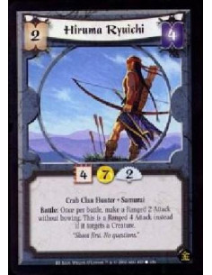 Hiruma Ryuichi  - Crab Clan Hunter. Samurai Battle: Once per battle, make a Ranged 2 Attack without bowing. This is a Ranged 4 A