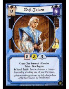 Doji Jotaro  - Crane Clan Samurai. Taisa. First Legion. Courtier Political Battle: Bow Jotaro to dishonor a Human Personality at