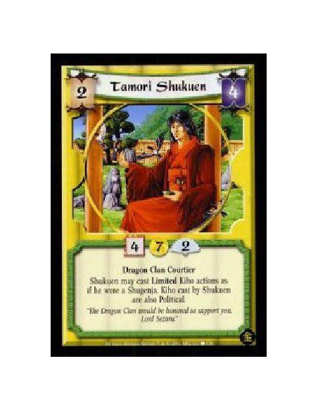 Tamori Shukuen  - Dragon Clan Courtier Shukuen may cast Limited Kiho actions as if he were a Shugenja. Kiho cast by Shukuen are 