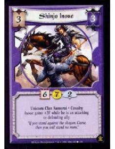 Shinjo Inoue  - Unicorn Clan Samurai. Cavalry Inoue gains +2F while he is an attacking or defending ally.
