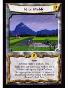 Rice Paddy  - Farm Bow Rice Paddy to produce 2 Gold. Battle: Bow and destroy Rice Paddy to bow a Follower attacking one of your 