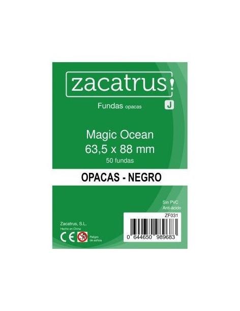 Fundas Zacatrus Magic Ocean (Standard: 63,5mm x 88 mm) Negro (50 uds)  - Fundas premium negras opacas tamaño 63,5x88 milímetros