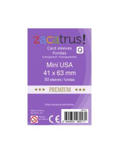 Fundas Zacatrus Mini USA Premium (41 mm x 63 mm) (55 uds)  - 8655 fundas gruesas de tamaño 41x63 milímetros