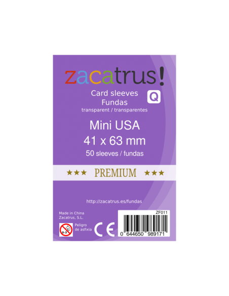 Fundas Zacatrus Mini USA Premium (41 mm x 63 mm) (55 uds)  - 