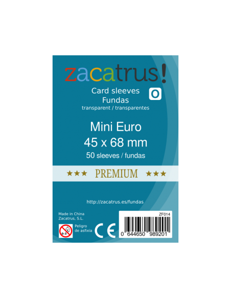 Fundas Zacatrus Mini Euro Premium (45mm x 68mm) (55 uds)  - 