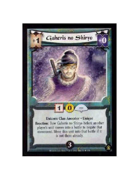 Gaheris no Shiryo FOIL  - Unicorn Clan Ancestor. Unique Reaction: Bow Gaheris no Shiryo before another player's unit moves into 