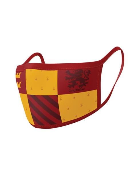 Pack 2 x Mascarilla reutilizable Gryffindor. Harry Potter  - Paquete con 2 mascarillas reutilizables para Adultos