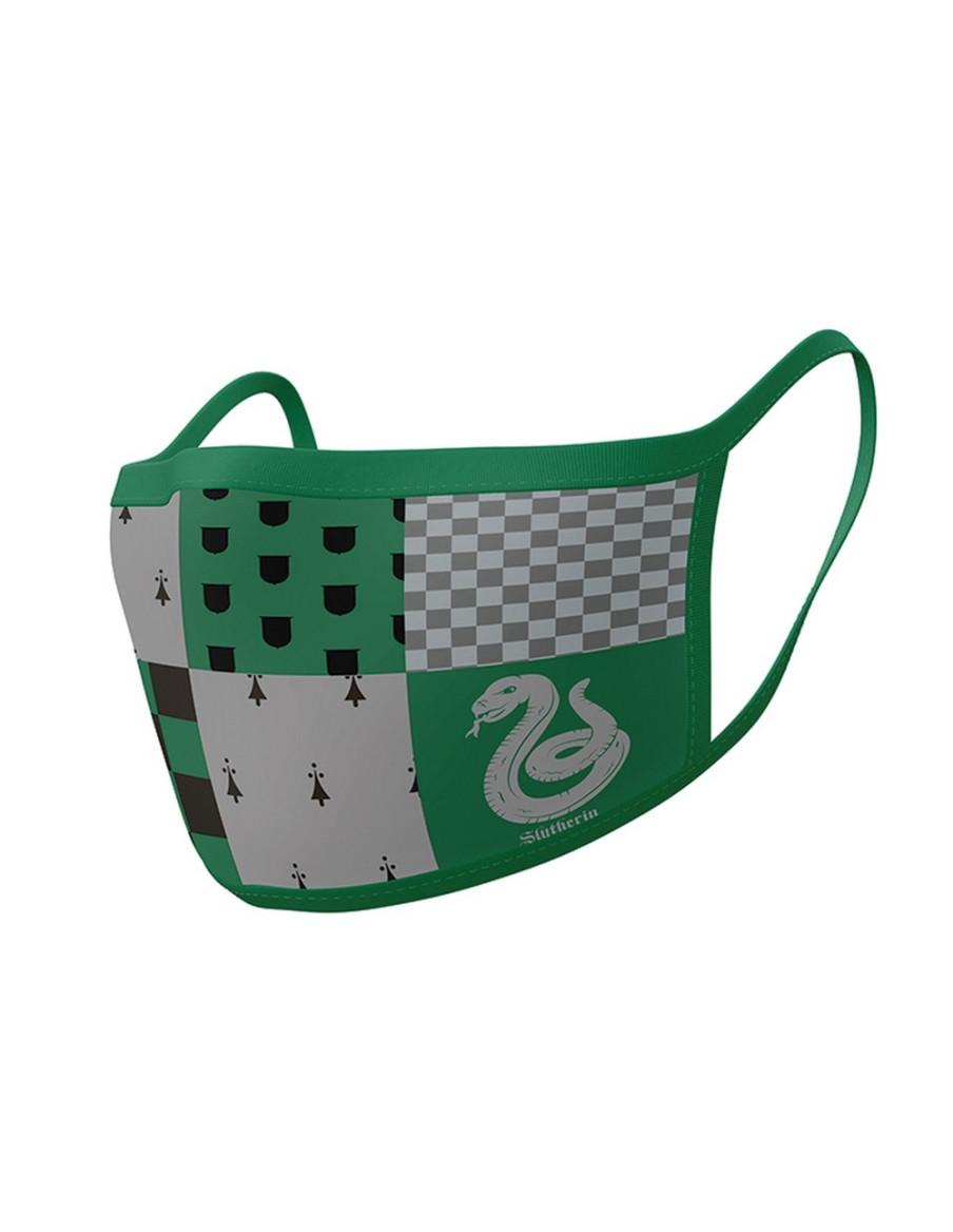 Pack 2 x Mascarilla reutilizable Slytherin. Harry Potter  - Contiene 2 mascarillas reutilizables para Adultos