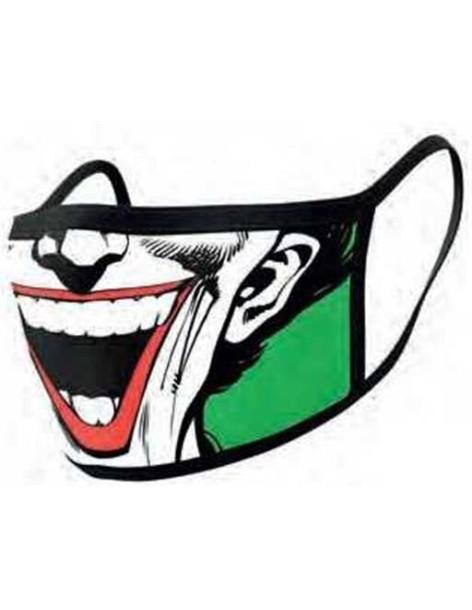 Pack 2 x Mascarilla reutilizable Joker. Batman  - Contiene 2 mascarillas reutilizables con la sonrisa del Joker para Adultos