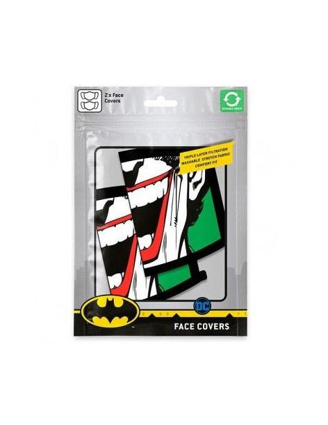 Pack 2 x Mascarilla reutilizable Joker. Batman  - Contiene 2 mascarillas reutilizables con la sonrisa del Joker para Adultos 2