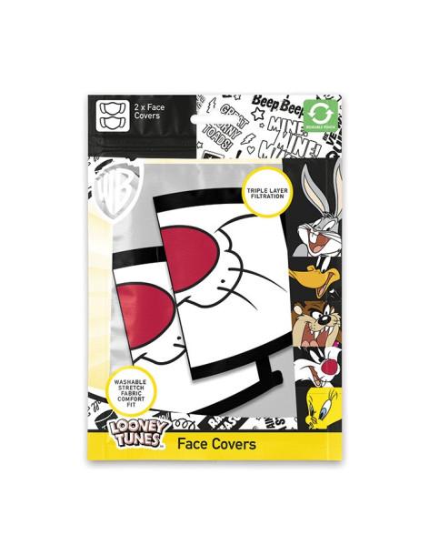 Pack 2 x Mascarilla reutilizable Silvestre. Looney Tunes  - Contiene 2 mascarillas reutilizables para adulto 2