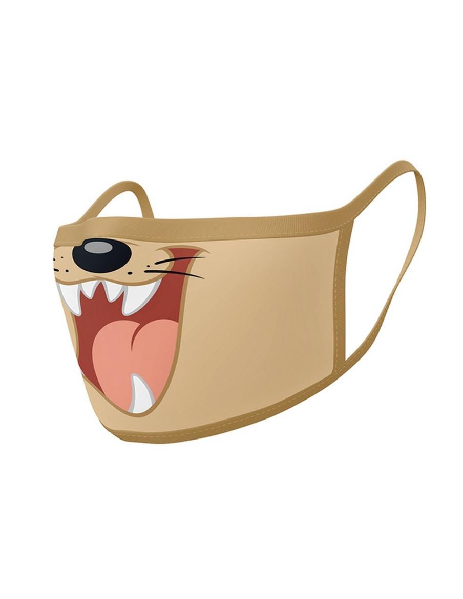 Pack 2 x Mascarilla reutilizable Taz - Diablo de Tasmania. Looney Tunes  - Contiene 2 mascarillas reutilizables para Adulto