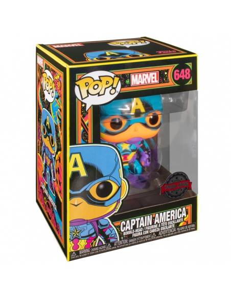 Funko Pop Capitán América. Marvel Black Light  - 