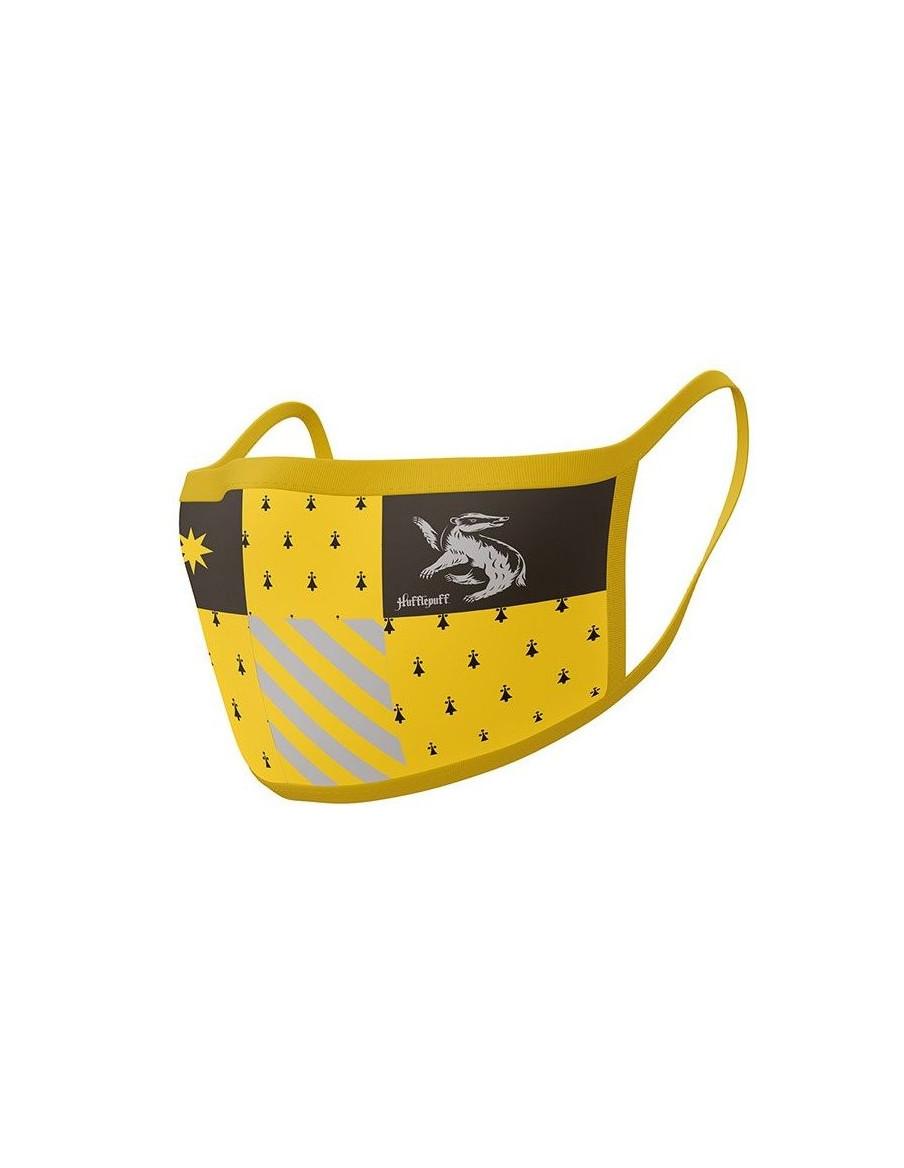 Pack 2 x Mascarilla reutilizable Hufflepuff. Harry Potter  - Paquete con 2 mascarillas reutilizables para Adultos