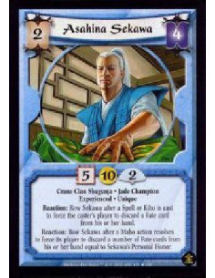 Asahina Sekawa Exp FOIL  - Crane Clan Shugenja. Jade Champion Experienced. Unique Reaction: Bow Sekawa after a Spell or Kiho is 