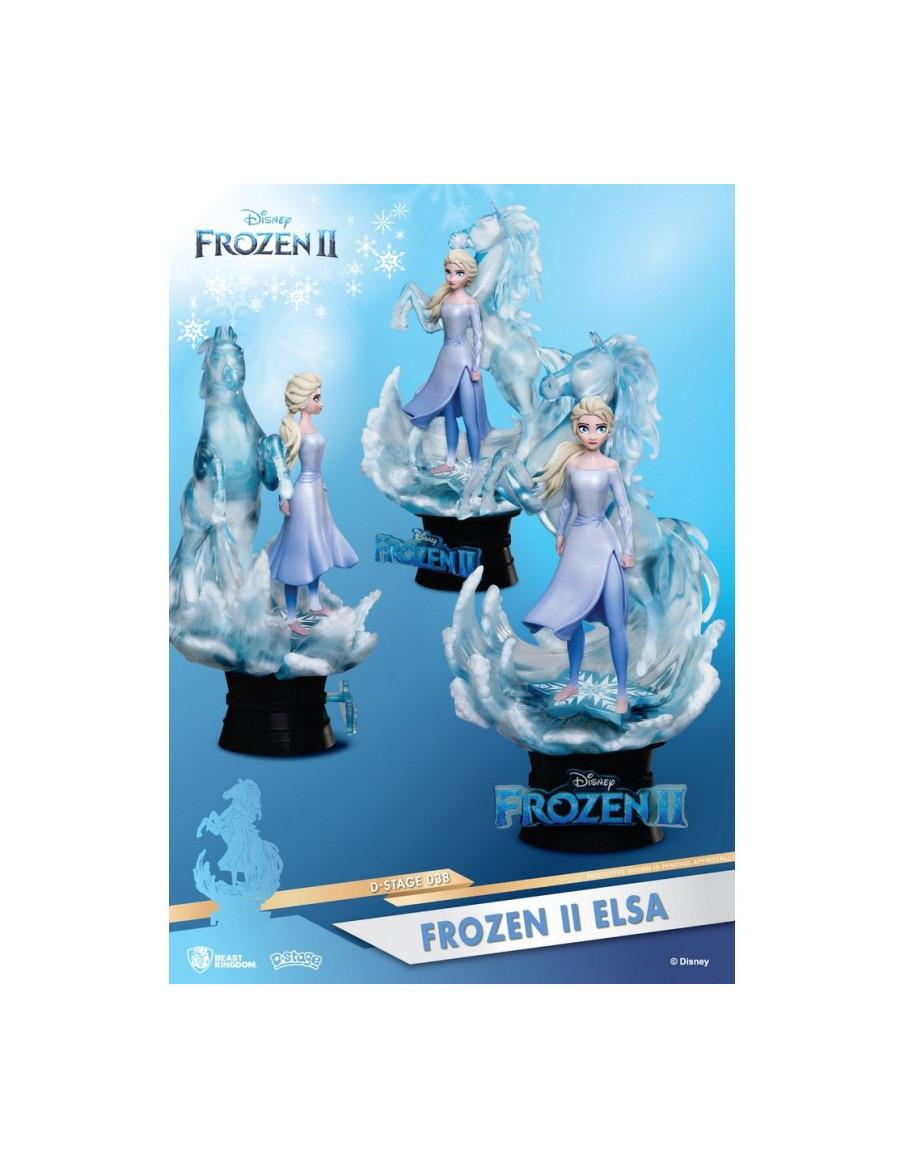 Figura de Elsa 18cm*. Diorama Frozen II  - Altura aproximada de la figura sobre la peana 15 cm