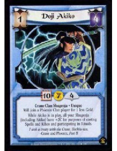 Doji Akiko FOIL  - Crane Clan Shugenja. Unique Will join a Phoenix Clan player for 1 less Gold.While Akiko is in play, all your 