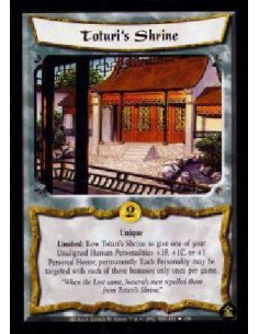 Toturi's Shrine FOIL  - Unique Limited: Bow Toturi's Shrine to give one of your Unaligned Human Personalities +1F, +1C, or +1 Pe