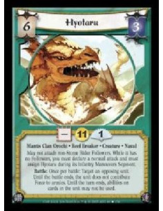 Hyotaru  - Mantis Clan Orochi · Reef Breaker · Creature · Naval. May not attach non-Storm Rider Followers. While it has no Follo