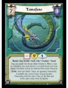 Tamafune  - Mantis Clan Orochi · Dark Tide · Creature · Naval. May not attach non-Storm Rider Followers. While it has no Followe