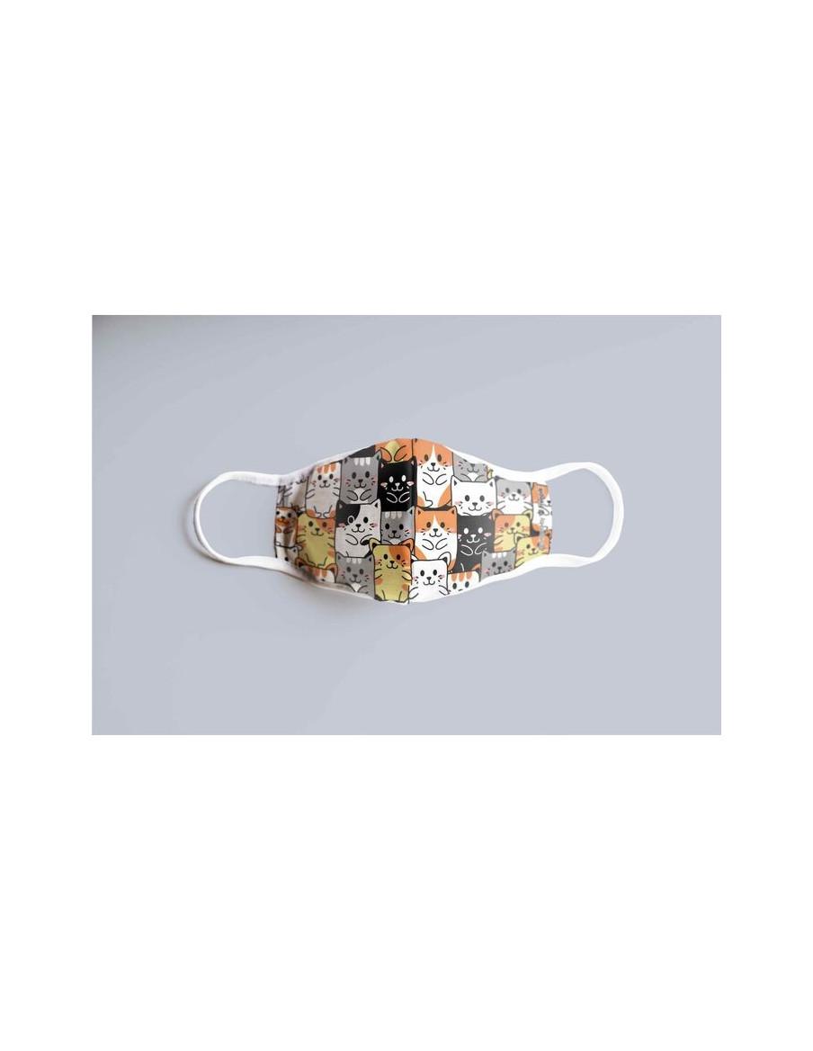 Mascarilla estampado Gatos (tamaño infantil)  - 