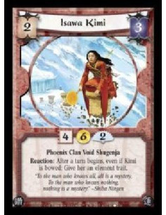 Isawa Kimi  - Phoenix Clan Void Shugenja. Reaction: After a turn begins, even if Kimi is bowed: Give her an element trait