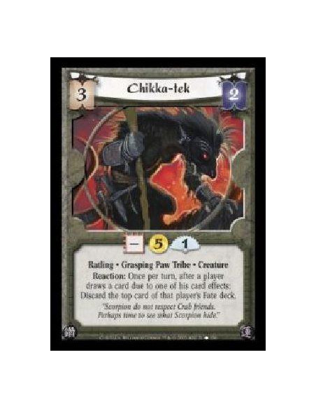 Chikka-tek  - Ratling · Grasping Paw Tribe · Creature. Reaction: Once per turn, after a player draws a card due to one of his ca