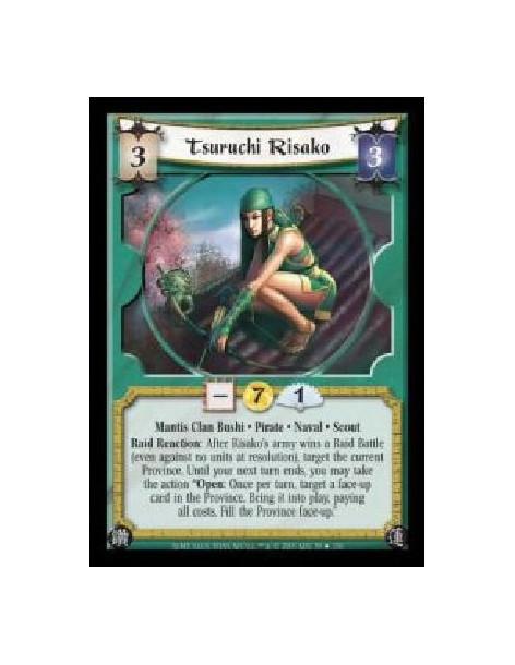Tsuruchi Risako FOIL (English Language)  - Mantis Clan Bushi · Pirate · Naval · Scout. Raid Reaction: After Risako's army wins a