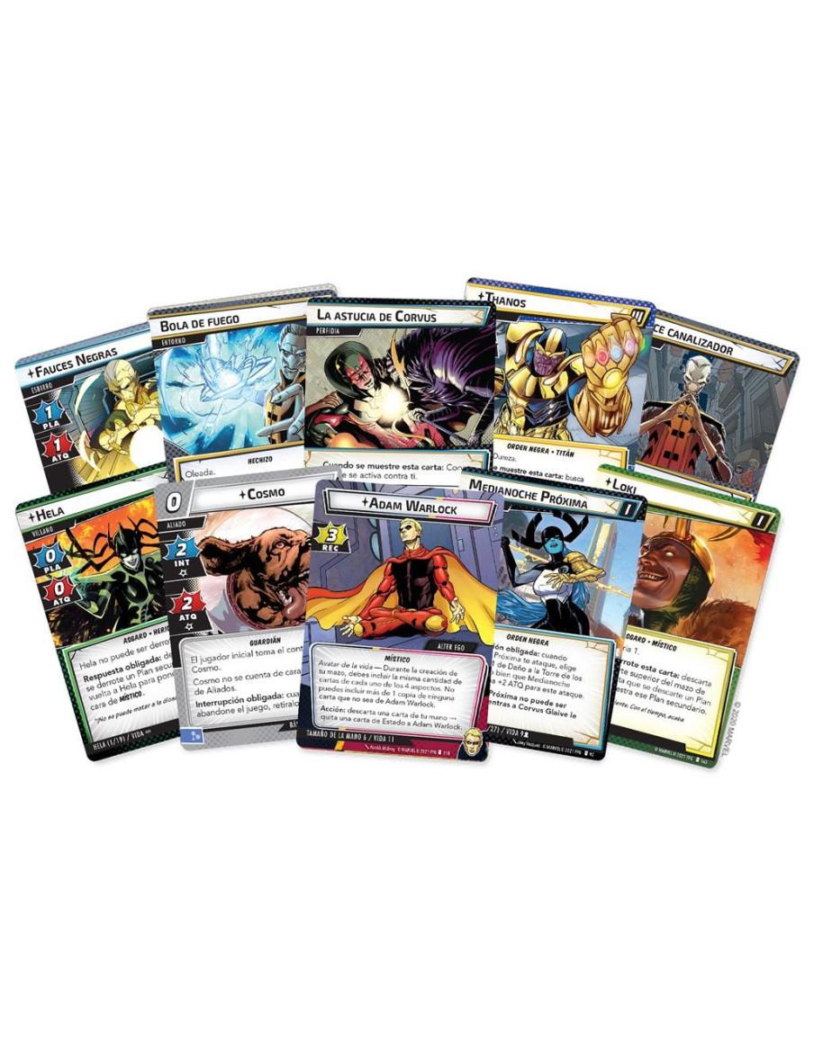 Marvel Champions. LCG: La Sombra del Titán Loco  - CONTENIDO
268 cartas (97 cartas  de Jugador, 19 cartas de Villano y 152 carta