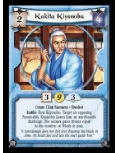 Kakita Kiyonobu FOIL  - Crane Clan Samurai · Duelist. Battle: Bow Kiyonobu: Target an opposing Personality. Kiyonobu issues him 