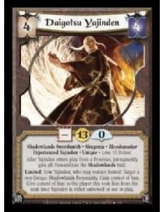 Daigotsu Yajinden Exp FOIL  - Shadowlands Swordsmith · Shugenja · Bloodspeaker · Experienced Yajinden · Unique · Lose 10 Honor. 