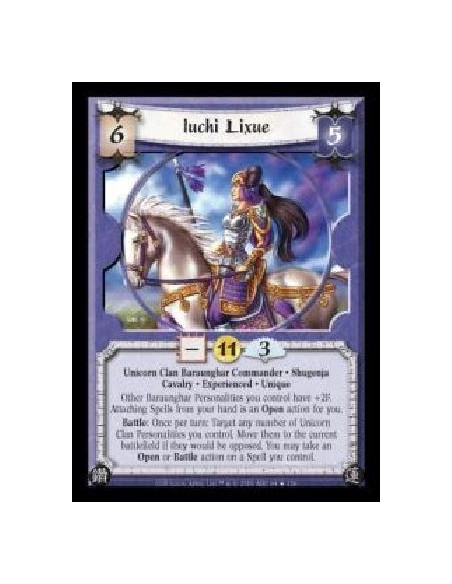 Iuchi Lixue Exp FOIL  - Unicorn Clan Baraunghar Commander · Shugenja · Cavalry · Experienced · Unique. Other Baraunghar Personal