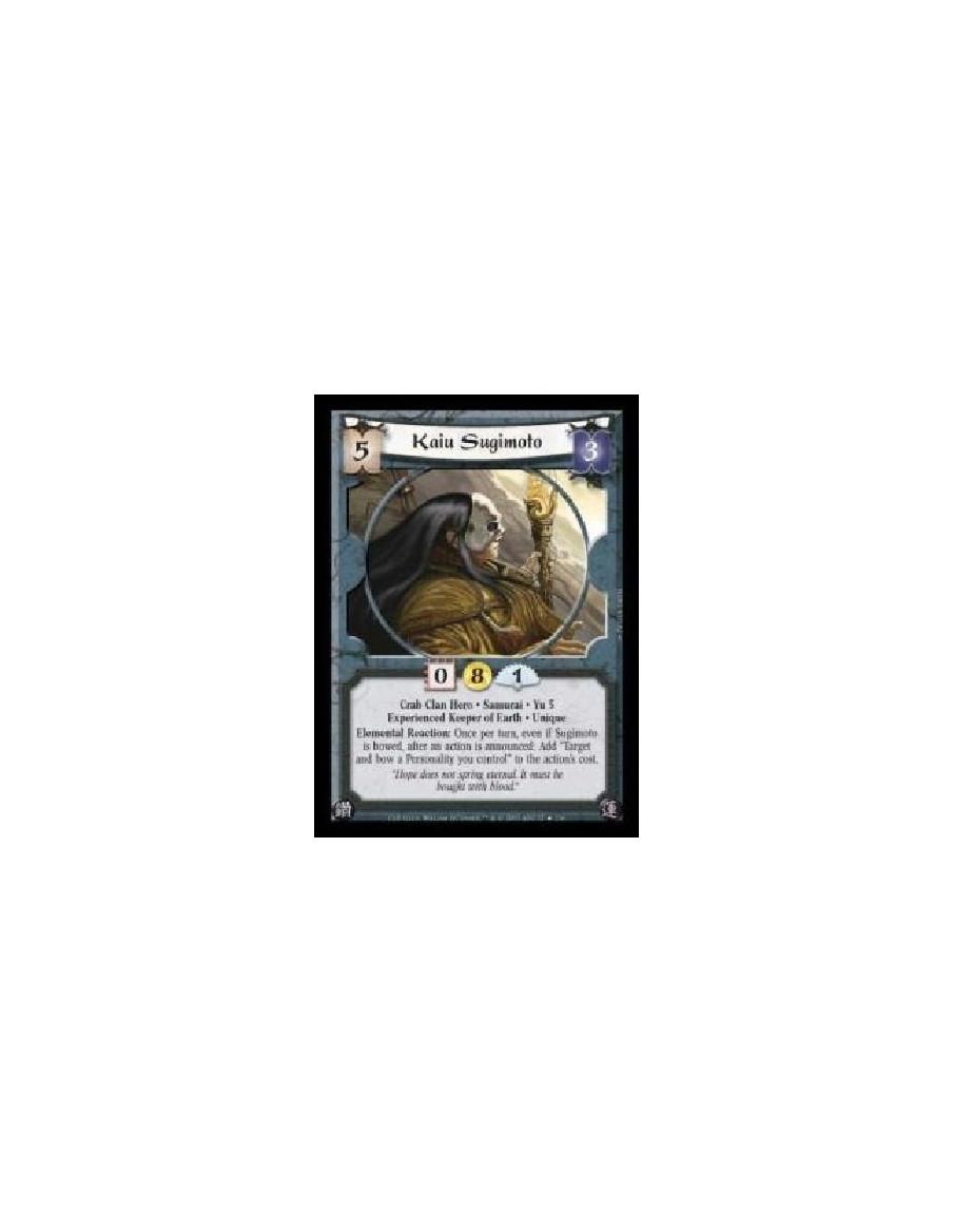 Kaiu Sugimoto Exp FOIL (Español)  - Crab Clan Hero · Samurai · Yu 5 · Experienced Keeper of Earth · Unique. Elemental Reaction: 