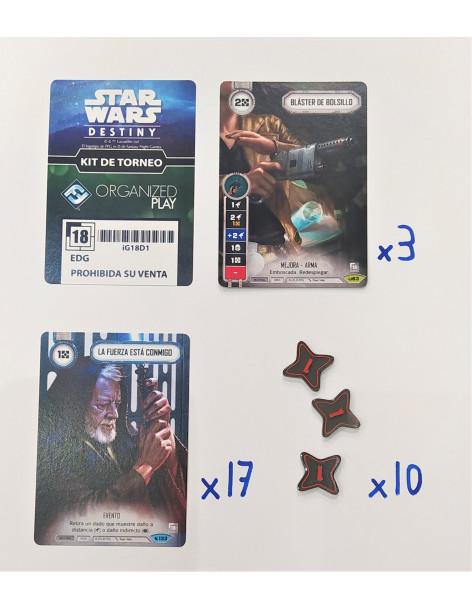 Star Wars Destiny Kit de Torneo - iG18D1 (Español)  - Kit de Torneo
Contenido:
17 Cartas básicas: "La Fuerza está conmigo"
3 car