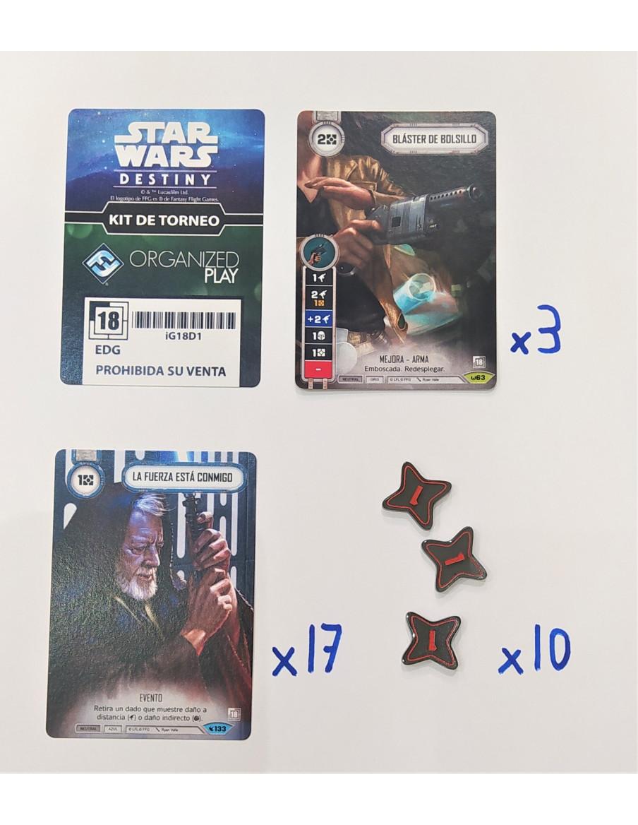 Star Wars Destiny Kit de Torneo - iG18D1 (Español)  - Kit de Torneo
Contenido:
17 Cartas básicas: "La Fuerza está conmigo"
3 car