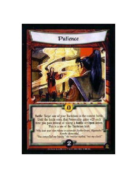 Patience  - Battle: Target one of your Tacticians in the current battle. Until the battle ends, that Personality gains +2F each 