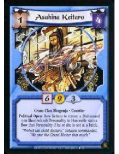 Asahina Keitaro  - Crane Clan Shugenja * Courtier Political Open: Boe Keitaro to restore a Dishonored non-Showlands Personality 