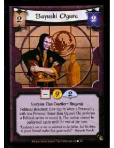 Bayushi Ogura  - Scorpion Clan Courteir * Shugenja Political Reaction: Bow Ogura when a Personality with less Personal Honor tha