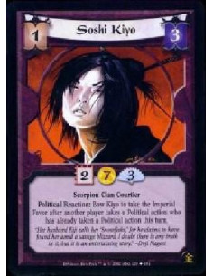 Soshi Kiyo  - Scorpion Clan Courtier Political Reaction: Bow Kiyo to take the Imperial Favor after another player takes a Politi