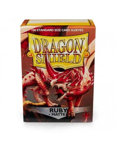 Dragon Shield Standard Size Sleeves (63x88mm) - Ruby Mate (100)  - Fundas Tamaño Magic The Gathering, Pokemon TCG, Digimon TCG, 
