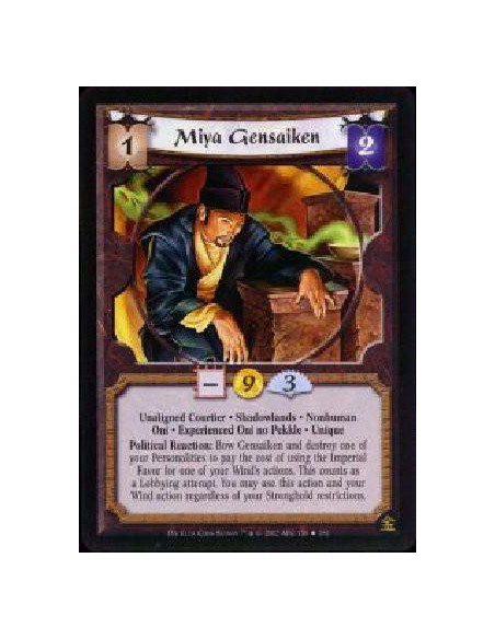 Miya Gensaiken Exp FOIL  - Unaligned Coutier * Shadowlands * Nonhuman * Oni * Experienced Oni no Pekkle * Unique Political React