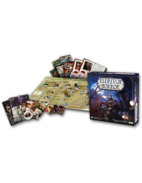 Eldritch Horror  - Eldritch Horror es un juego de aventuras cooperativo para 1–8 jugadores inspirado en el exitoso juego de tabl